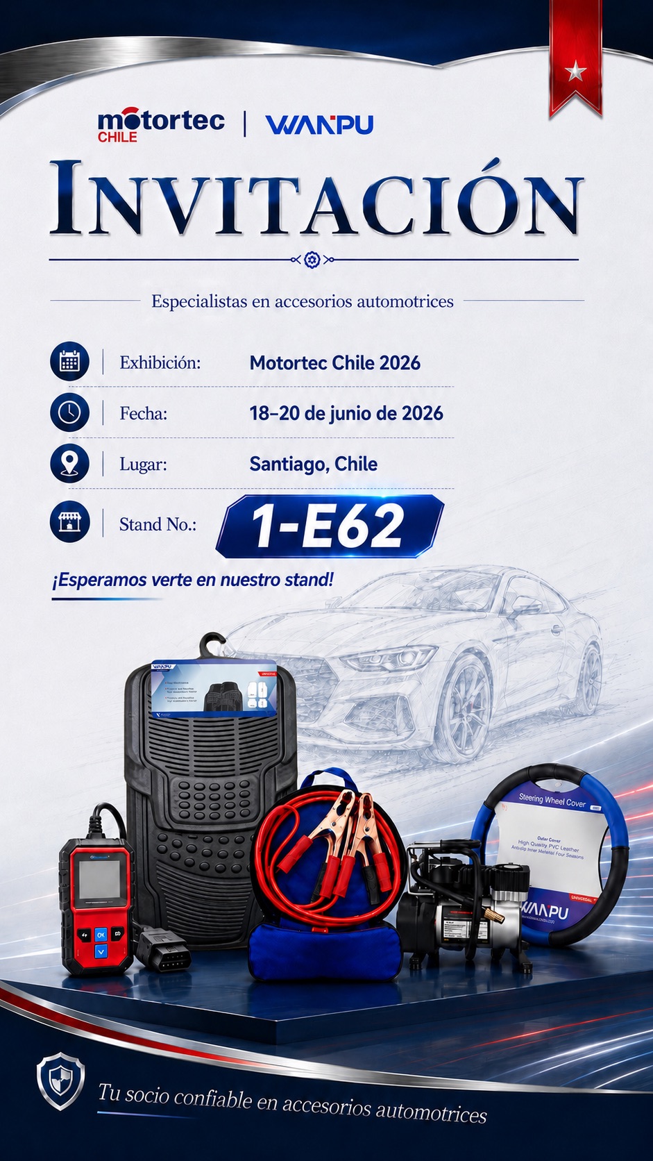 WANPU Motortec Chile 2026 Invitation — Booth 1-E62