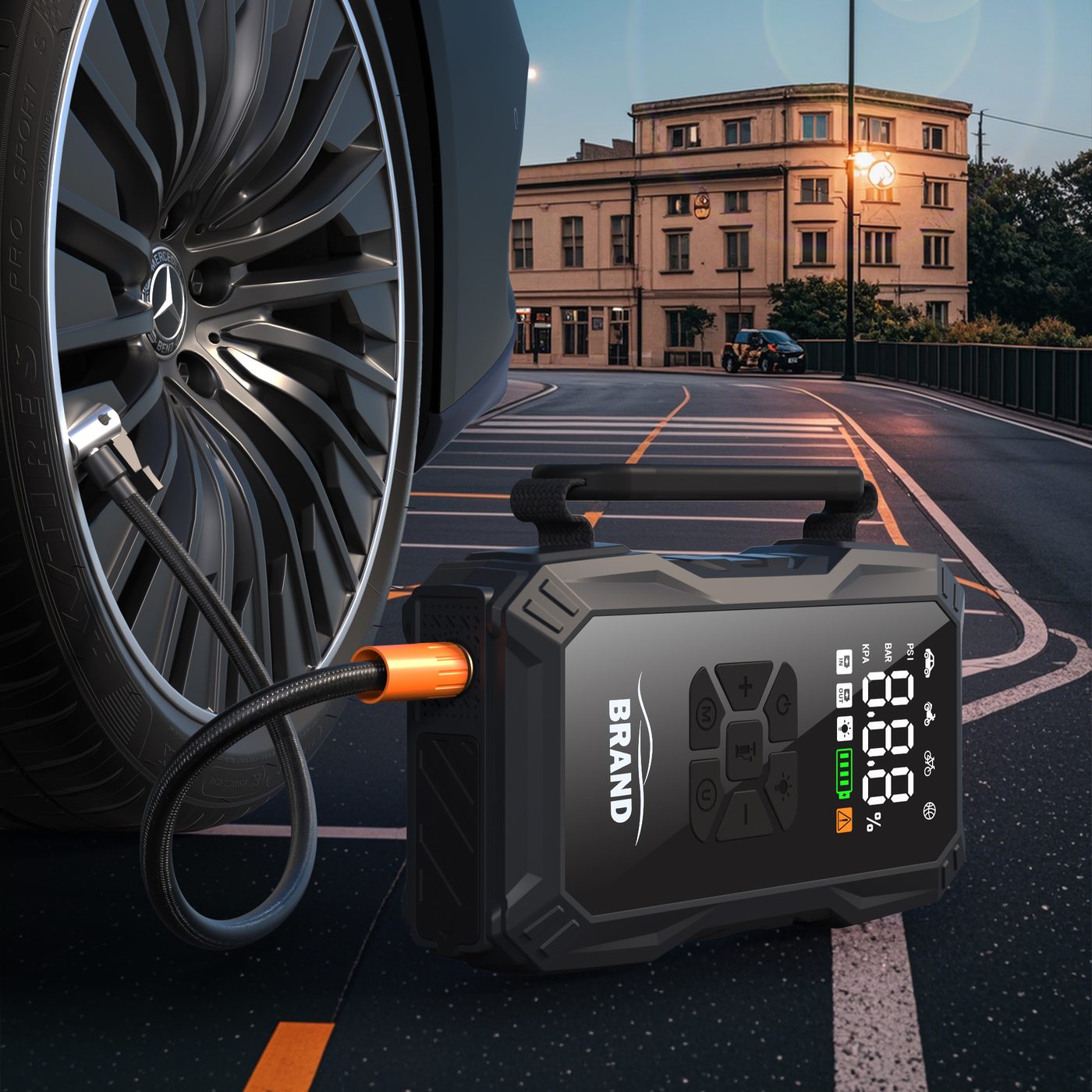 EP2186 Built-in Air Compressor Inflating Tire — 150PSI